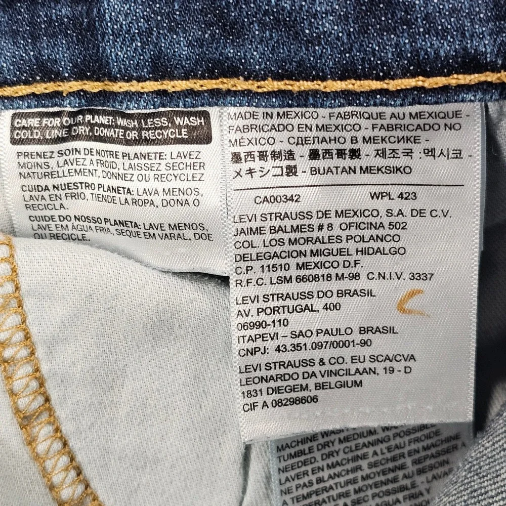 Levi's 513 Slim Straight Jeans Men 36x32 Dark Wash Blue Stretch Denim 085130183 - Picture 5 of 11